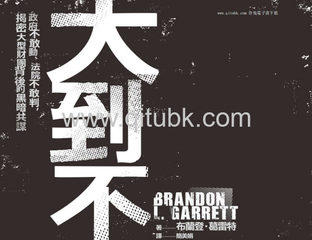 大到不能關.pdf電子書下載（布蘭登 · 葛雷特 (Brandon L. Garrett) 著）：政府不敢動、法院不敢判，揭密大型財團背後的黑暗共謀